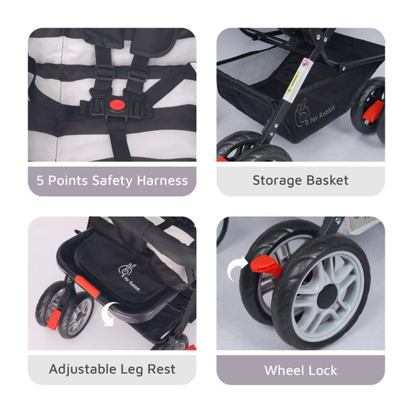R For Rabbit Stroller Lollipop Lite Black Stripes