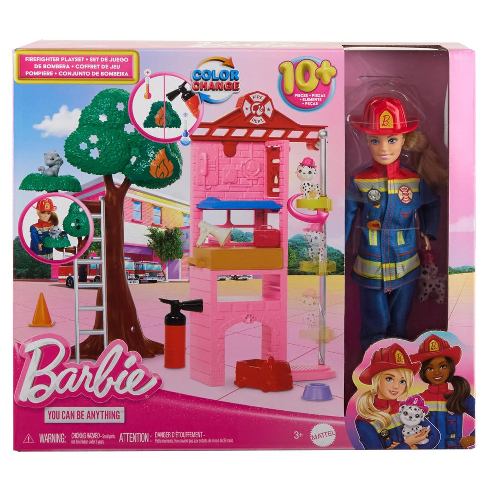 Barbie Careers Firefighter Doll & Fire Station Playset – HRG55