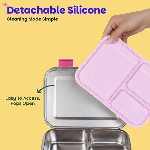 Basil Bento Neo 3-Compartment Lunchbox 1000 ml Pixie Dash