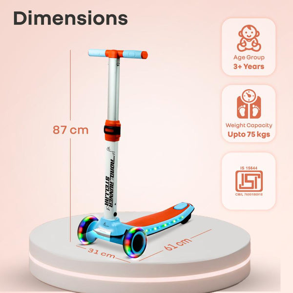 R for Rabbit Road Runner Stellar LED Scooter One Size Blue Orange