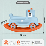 R For Rabbit Rock N Ride 3-in-1 Balance Board, Ride-On - Blue Orange