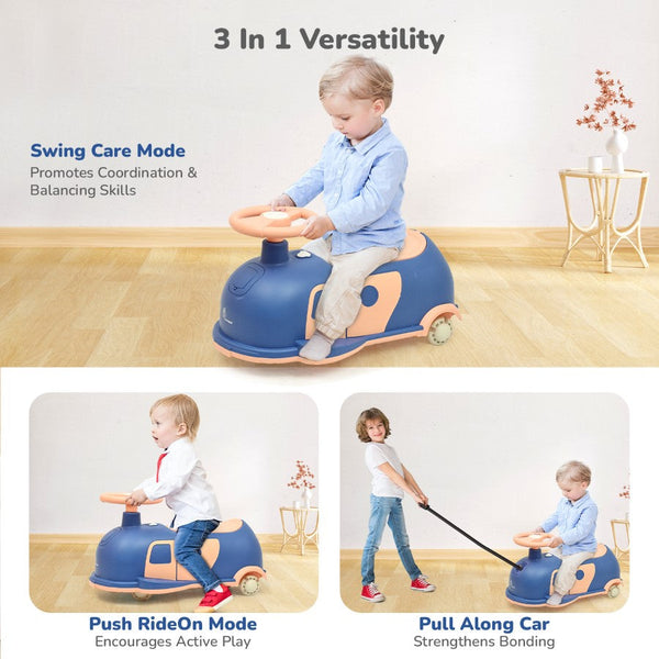 R For Rbbit Iya Iya Caravan Swing car - Blue Peach