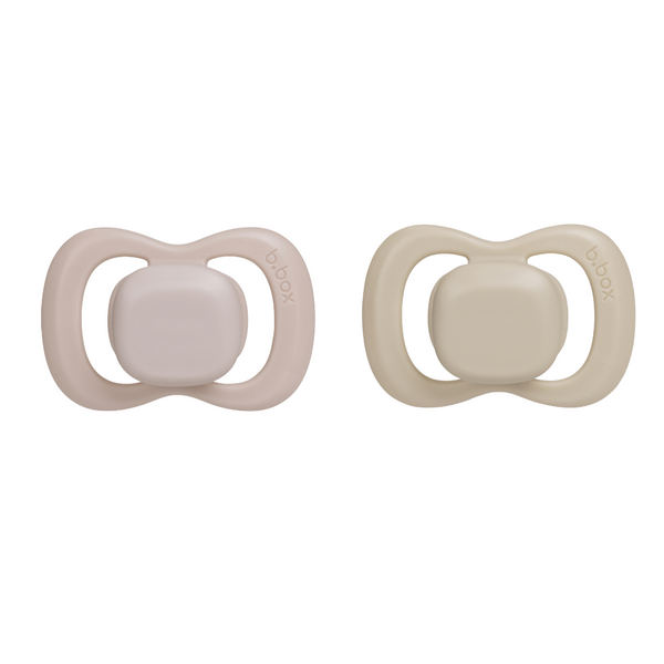 B Box Silicone Pacifiers Pack Of 2 (0-6M) - Blush + Latte