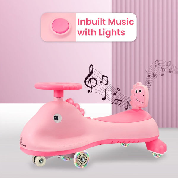 R For Rabbit Iya Iya Dino Swing Car - Blush Pink