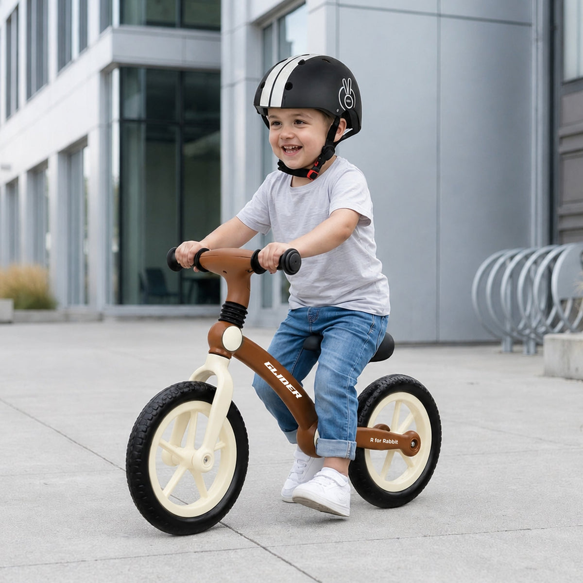 R for Rabbit Glider Balance Bike 2-5 Years Brown Cream