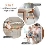 R For Rabbit Cherry Berry Tusky High Chair - Brown Cream