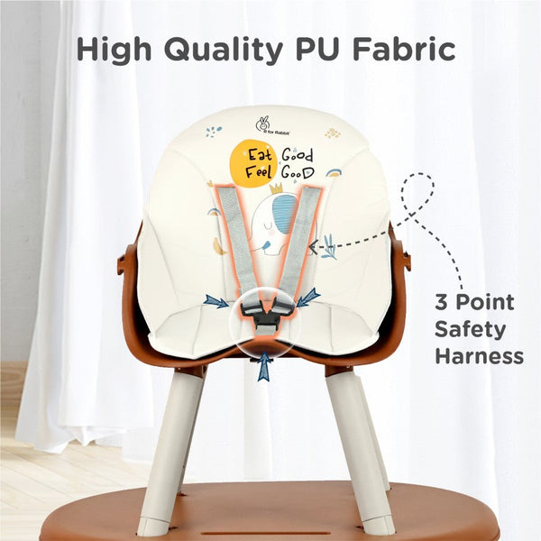 R For Rabbit Cherry Berry Tusky High Chair - Brown Cream