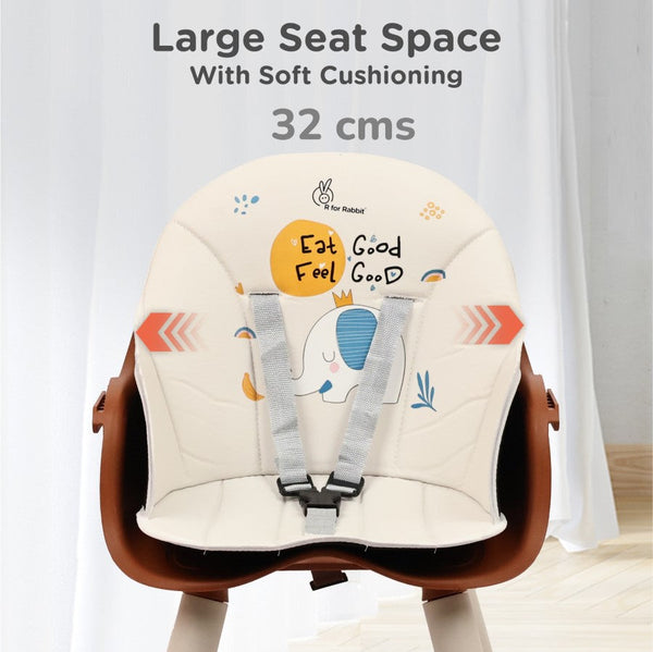 R For Rabbit Cherry Berry Tusky High Chair - Brown Cream