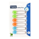 Hopop Baby Nappy Safety Pins with Lock Head Pack of 6 Multicolor