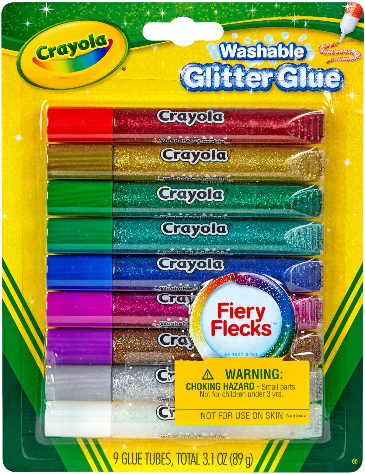 Crayola Washable Glitter Glue Pens Pack of 9 Multicolour