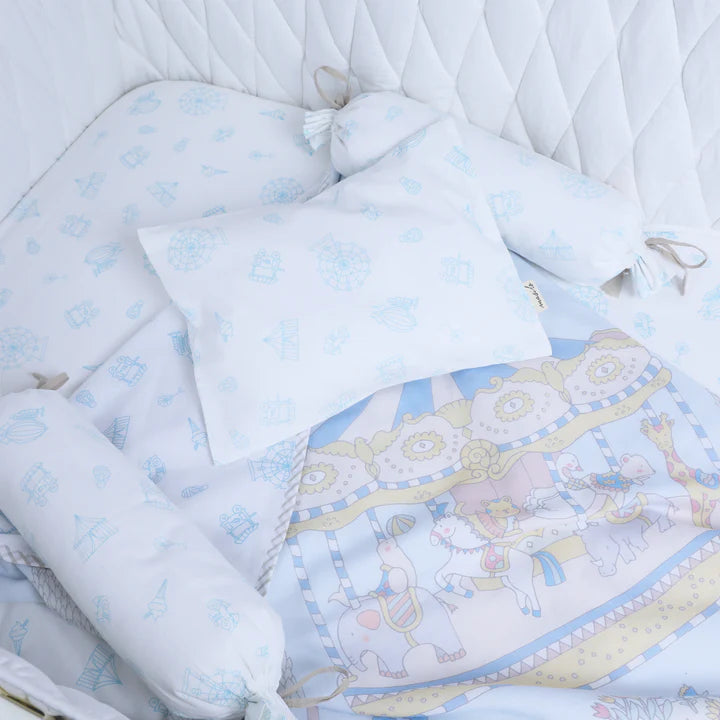 Masilo Organic Cotton Cot Bedding Set 5-Piece – Carnival Blue