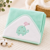 Babiano Turtle & Bird Baby Hooded Towel – Mint Green