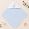 Babiano Turtle &amp; Bird Baby Hooded Towel – Blue, 68 × 68 cm
