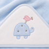 Babiano Turtle &amp; Bird Baby Hooded Towel – Blue, 68 × 68 cm