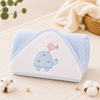 Babiano Turtle &amp; Bird Baby Hooded Towel – Blue, 68 × 68 cm
