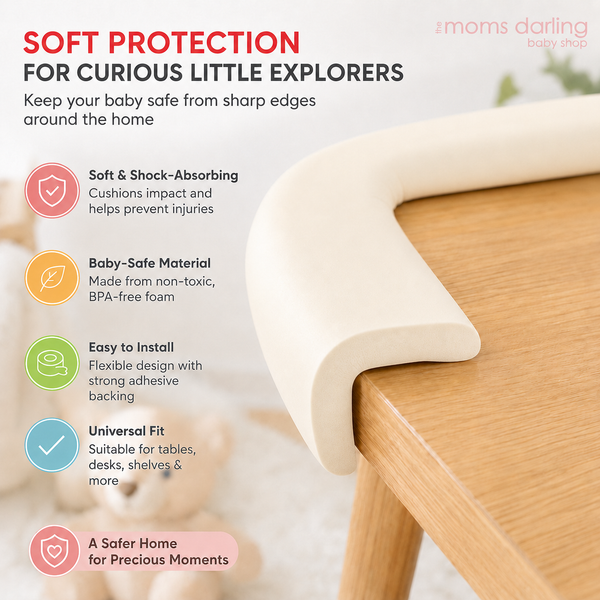 Weikang Baby Safety Soft Cushioned Edge Guard Roll - 2 Mtr Plain Cream