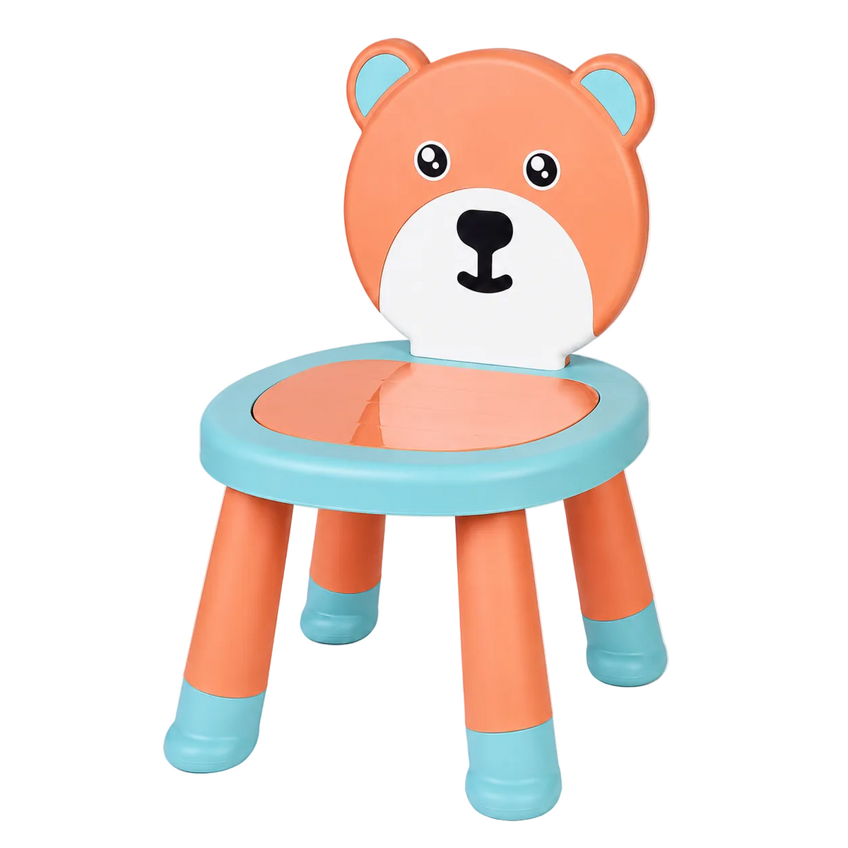YOMH Cute Bear Kids Chair With Anti-Slip Legs - Orange & Green