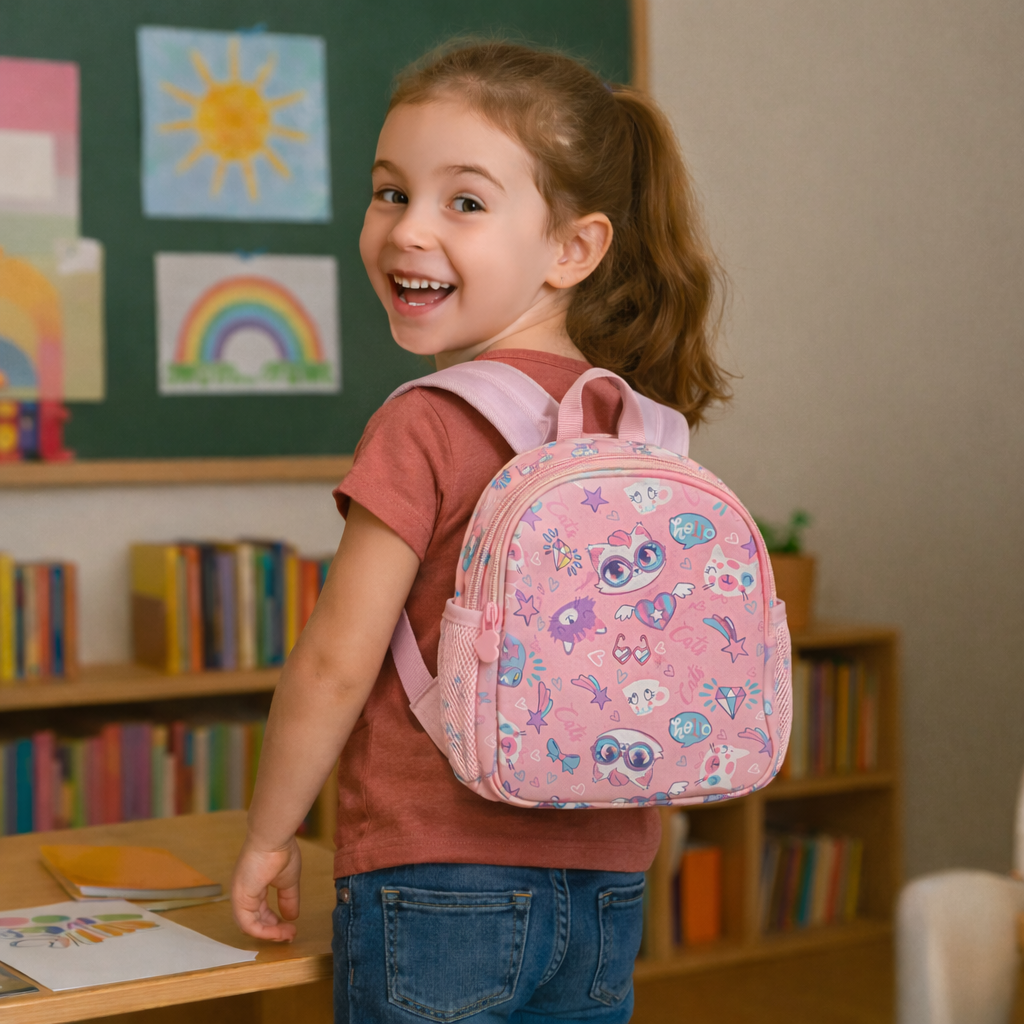 Vest School Bag For Kids 12" - Cat