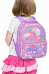 Vest School Bag For Kids With Pouch 16" - Unicorn Purple