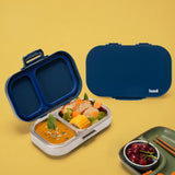 Basil Bento Ace 2-Compartment Stainless Steel Lunchbox 600 ml Classic Blue