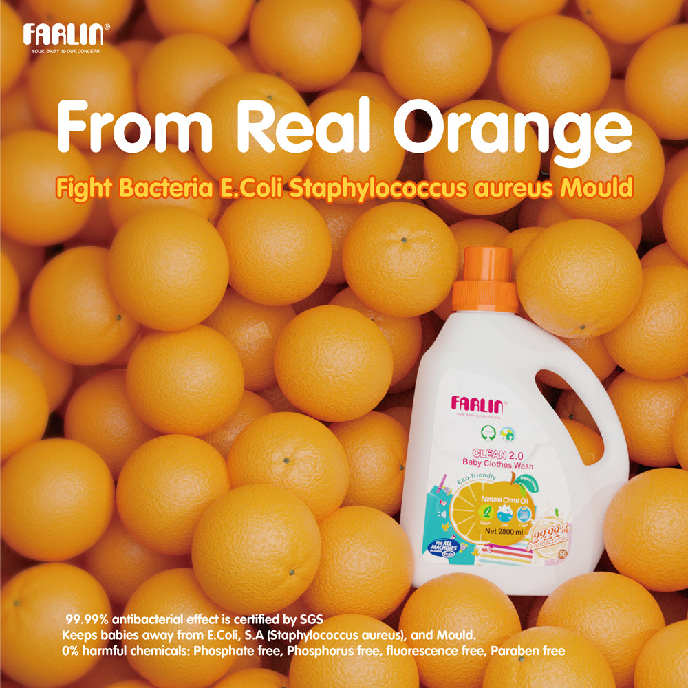 Farlin CLEAN 2.0 Antibacterial Baby Clothes Wash 2800 ml Citrus