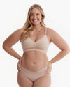 Momcozy YN21 Ultra Soft Seamless Nursing Bra 3 Pack L Black Beige Cream