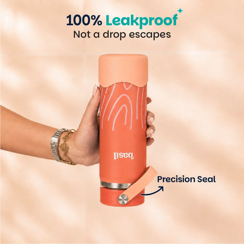Basil HydraRush Insulated Water Bottle 600ml 7–12Y – Coral Swirl