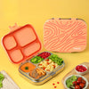 Basil Bento Quad 4-Compartment Stainless Steel Lunchbox 800 ml Coral Swirl