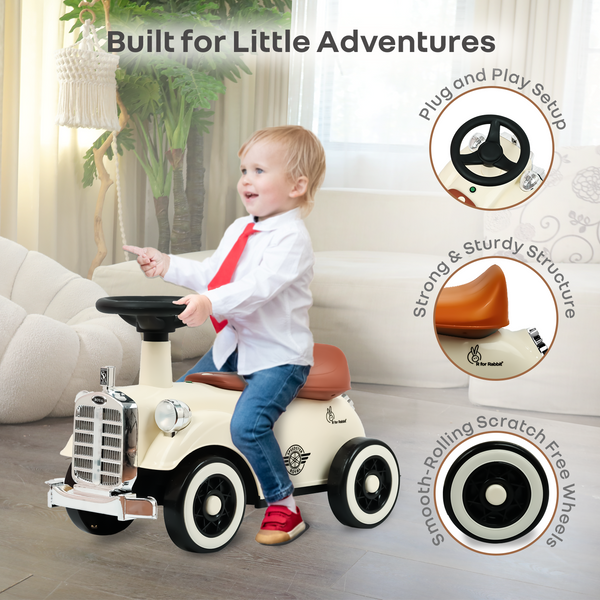 R For Rabbit Speedster Royal Ride On Car - Cream Brown