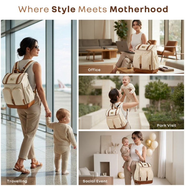 R For Rabbit Caramello Bold Hazel Stylish Mom Bag, Vegan Leather