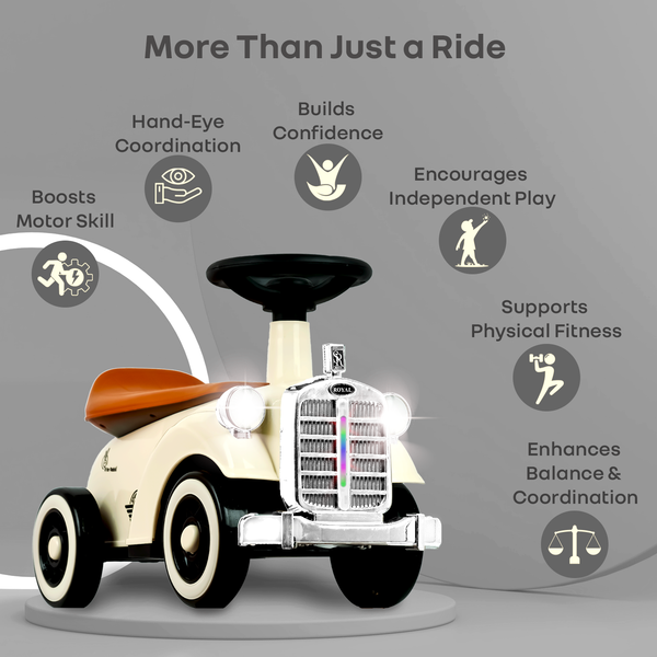 R For Rabbit Speedster Royal Ride On Car - Cream Brown