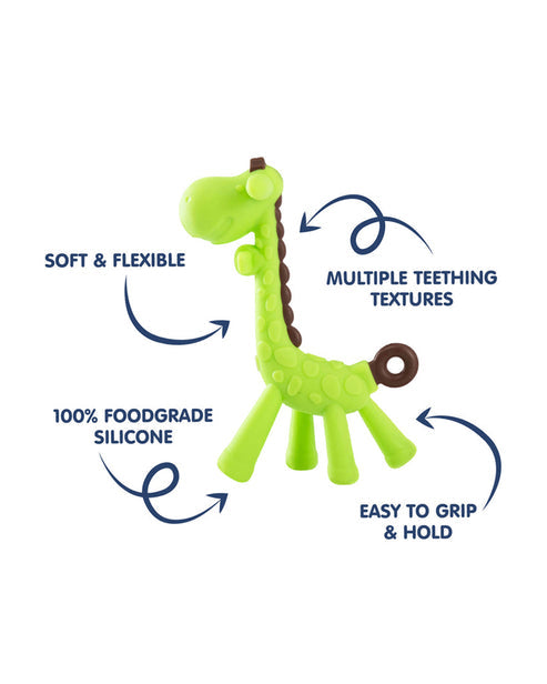 Hopop Silicone Giraffe Teether One Size Green