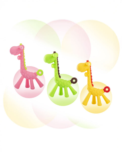 Hopop Silicone Giraffe Teether One Size Green