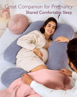 Momcozy G shaped Pregnancy Pillow Grey-Velvet