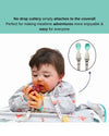 BiBaDo Long Sleeve Coverall Weaning Bib & Attachable Handi Cutlery Bundle 6 Months+ Arctic Adventure White
