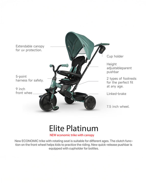 Qplay Elite Platinum 6 in 1 Trike - Grey
