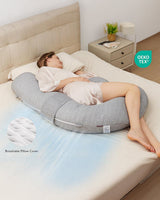 Momcozy F Shaped Pregnancy Pillow Grey - Air Layer