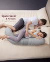 Momcozy F Shaped Pregnancy Pillow Grey - Air Layer