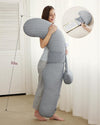Momcozy F Shaped Pregnancy Pillow Grey - Air Layer