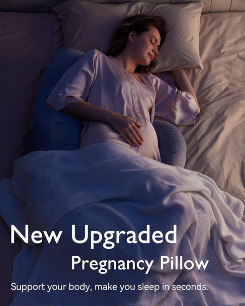 Momcozy F Shaped Pregnancy Pillow Grey - Velvet