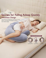 Momcozy F Shaped Pregnancy Pillow Grey - Velvet