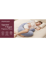Momcozy F Shaped Pregnancy Pillow Grey - Velvet