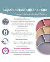 Bibado Silicone Suction Divider Plate – Fawn | Baby Weaning Plate