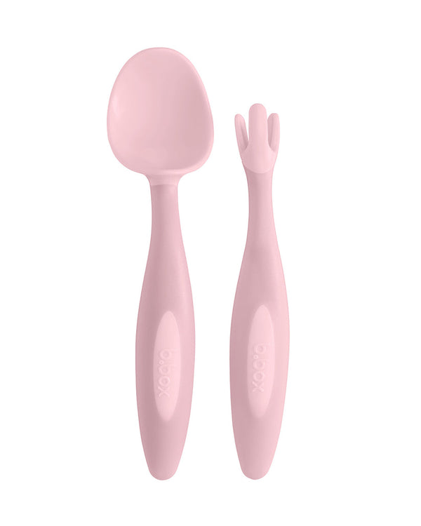 B Box Toddler Cutlery Set Spoon and Fork - Blush Pink
