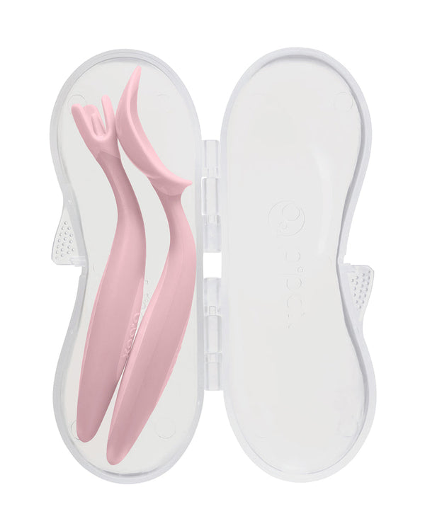 B Box Toddler Cutlery Set Spoon and Fork - Blush Pink