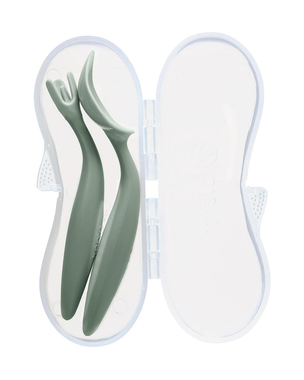B Box Toddler Cutlery Set Spoon and Fork - Sage Green