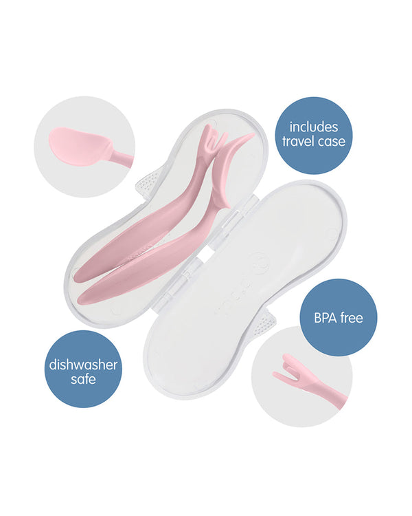 B Box Toddler Cutlery Set Spoon and Fork - Sage Green