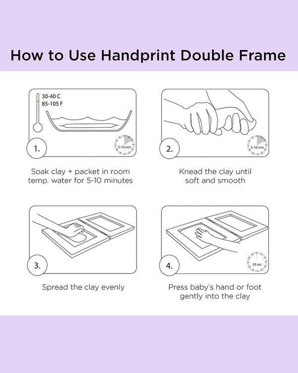 Dooky Gift Set Handprint Double Frame And Memory Box - White