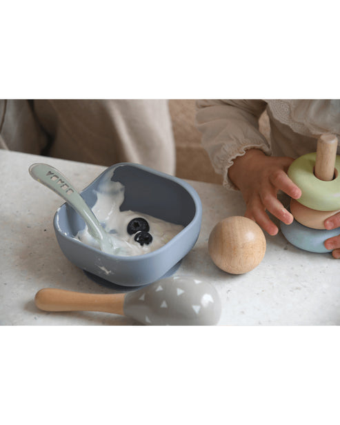 Béaba 1st Stage Silicone Baby Feeding Spoon 4M+ – Misty Green