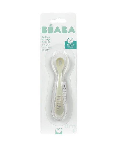 Béaba 1st Stage Silicone Baby Feeding Spoon 4M+ – Misty Green